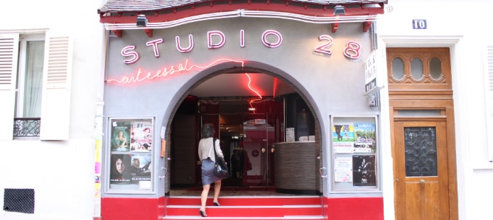 Devanture du Studio 28 dans le 18ème arr. de Paris