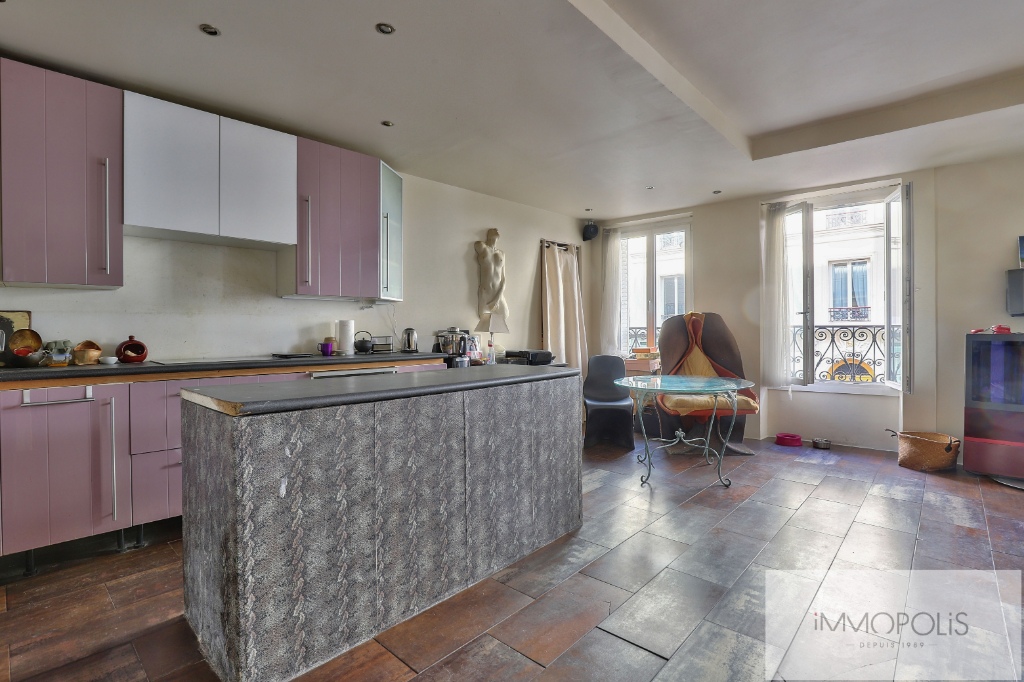 2 room apartment, double living room, rue Lepic, Abbesses district 2