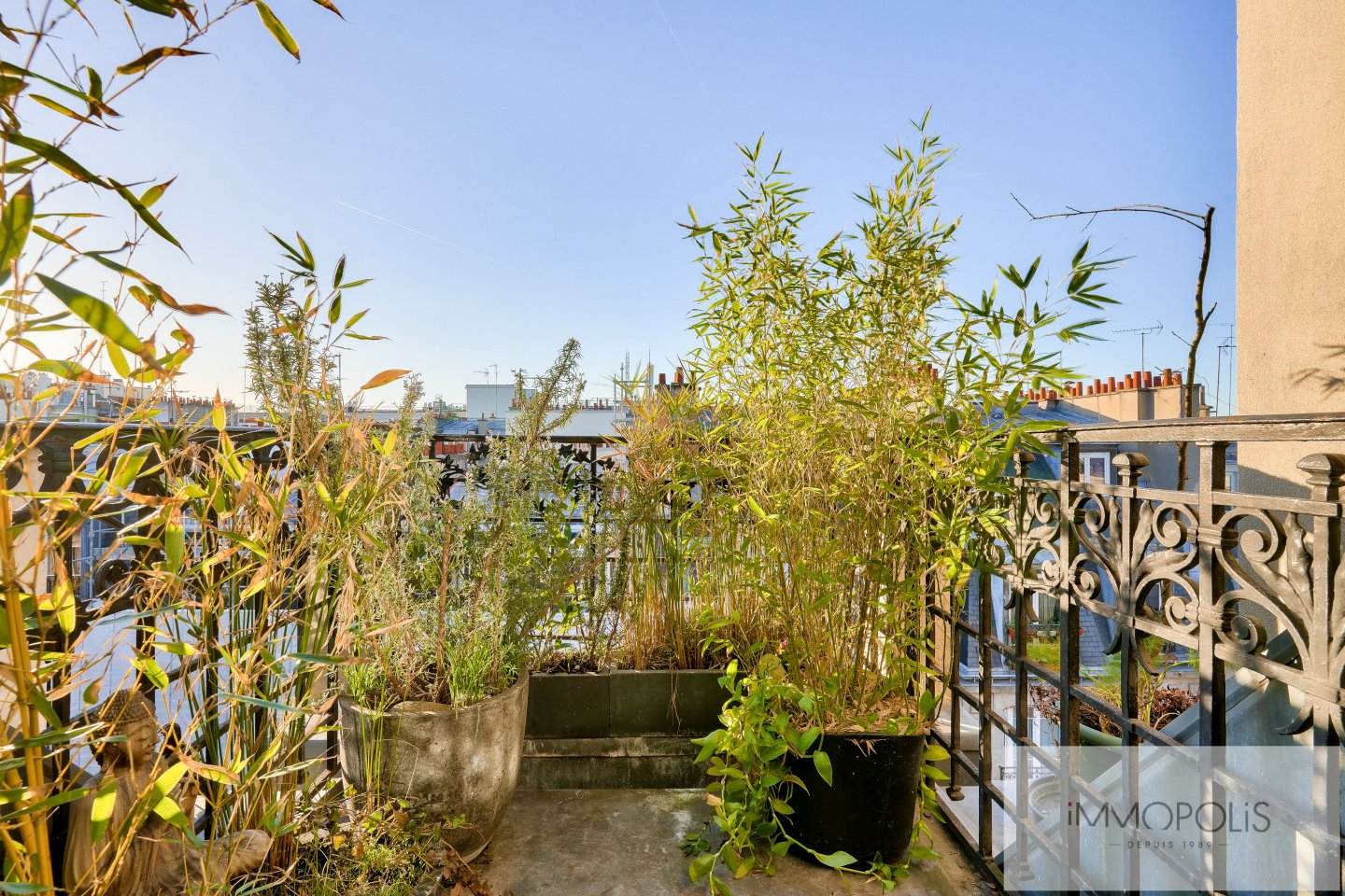 Charming studio with terraces, rue Lapeyrère Paris 18e. 10