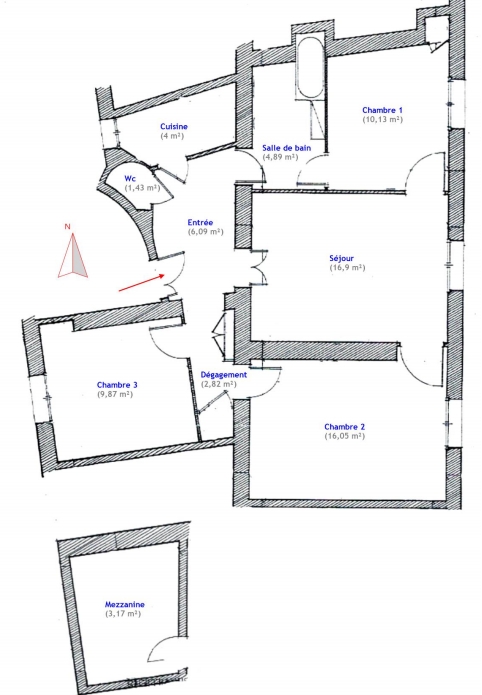 Paris 10th, 4 rooms Last Full Sky Floor, 6