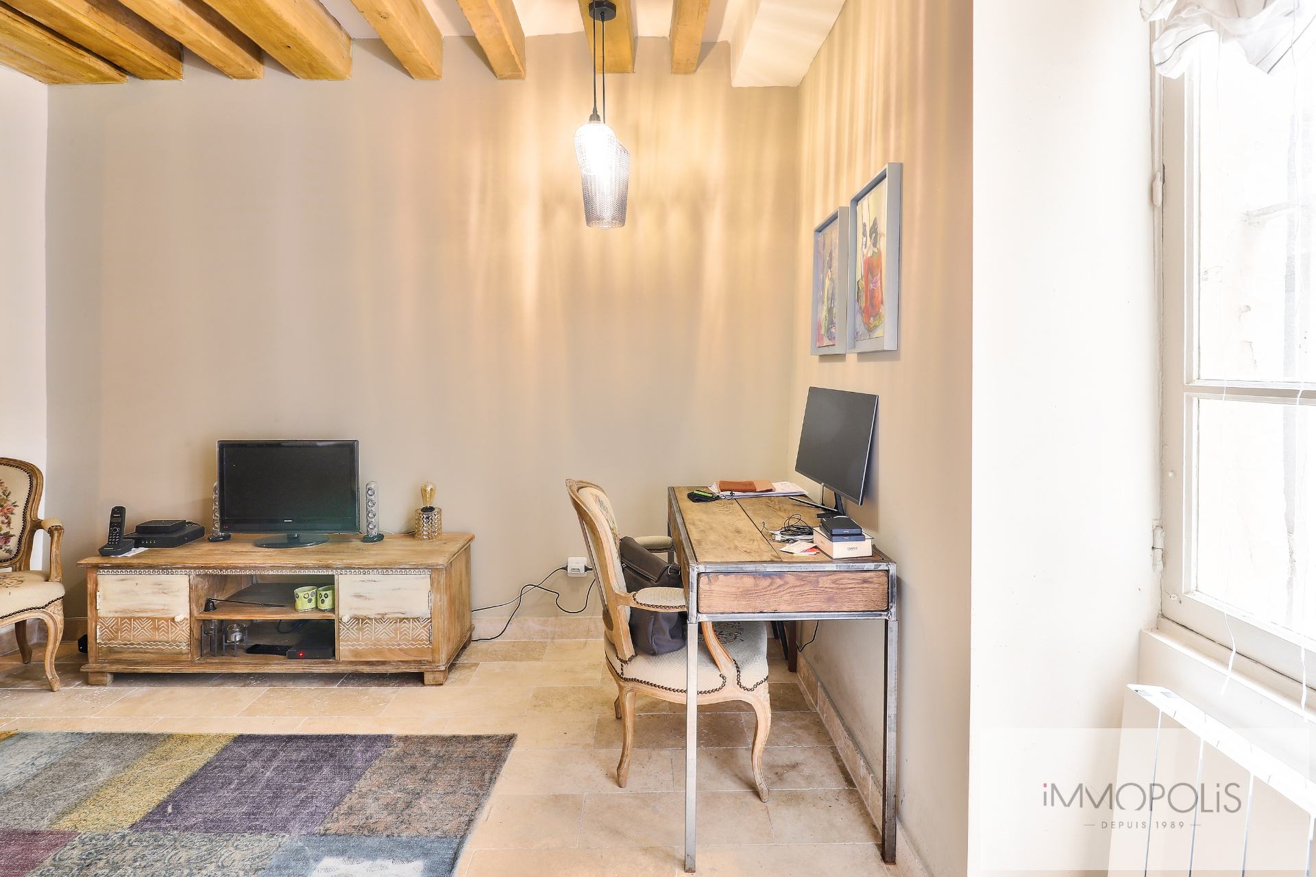 Montmartre, rue Gabrielle, magnificent 2 pieces entirely renovated with stones, bricks and exposed beams: like a house! 5