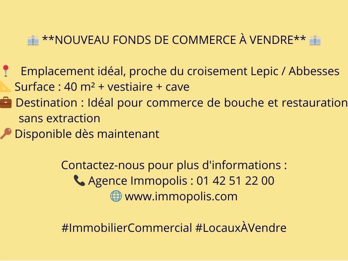 Exceptional opportunity: new business near the crossing of Lepic and Abbesses streets 1